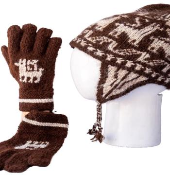Gorro y guantes andinos