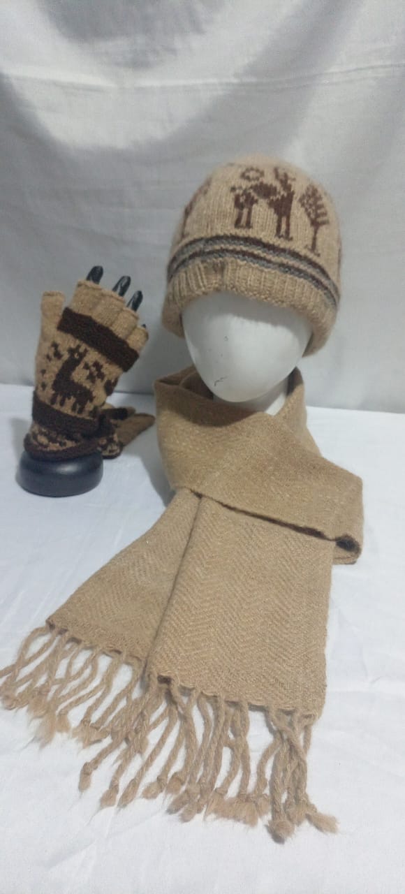 SET DE PRENDAS ALPACA NATURAL